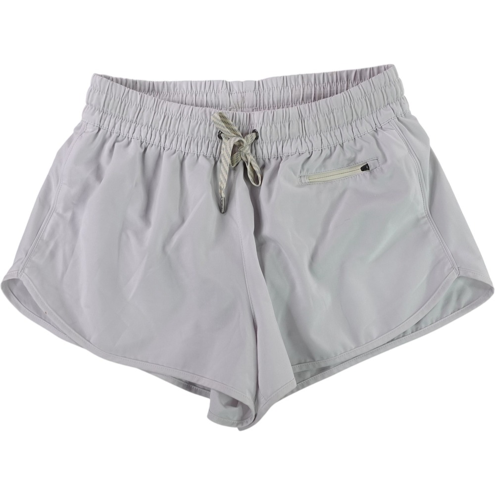 Vuori Clementine 2.0 Shorts Womens M White Lined Running Athletic Stretch VW3000